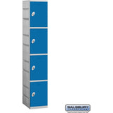 12" Wide Four Tier Plastic Locker - 1 Wide - 6 Feet High - 18" Deep by Salsbury