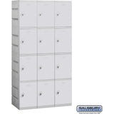 12" Wide Four Tier Plastic Locker - 3 Wide - 6 Feet High - 18" Deep by Salsbury