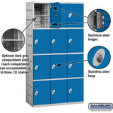 12" Wide Four Tier Plastic Locker - 3 Wide - 6 Feet High - 18" Deep by Salsbury