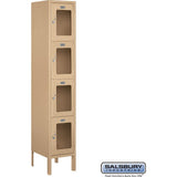 12" Wide Four Tier See-Through Metal Locker - 1 Wide - 5 Feet High - 12" Deep by Salsbury