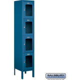 12" Wide Four Tier See-Through Metal Locker - 1 Wide - 5 Feet High - 12" Deep by Salsbury