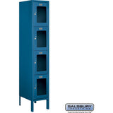 12" Wide Four Tier See-Through Metal Locker - 1 Wide - 5 Feet High - 15" Deep by Salsbury