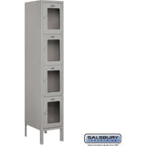 12" Wide Four Tier See-Through Metal Locker - 1 Wide - 5 Feet High - 15" Deep by Salsbury