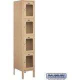 12" Wide Four Tier See-Through Metal Locker - 1 Wide - 5 Feet High - 15" Deep by Salsbury