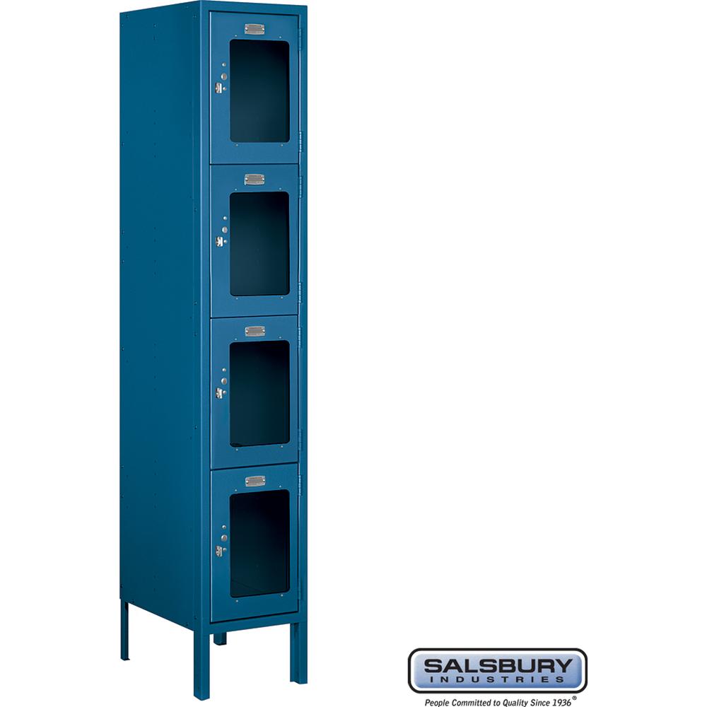 12" Wide Four Tier See-Through Metal Locker - 1 Wide - 5 Feet High - 15" Deep by Salsbury