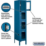12" Wide Four Tier See-Through Metal Locker - 1 Wide - 5 Feet High - 15" Deep by Salsbury