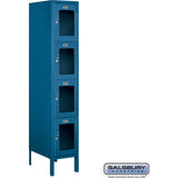 12" Wide Four Tier See-Through Metal Locker - 1 Wide - 5 Feet High - 18" Deep by Salsbury