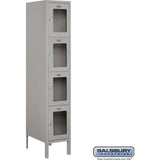12" Wide Four Tier See-Through Metal Locker - 1 Wide - 5 Feet High - 18" Deep by Salsbury