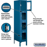 12" Wide Four Tier See-Through Metal Locker - 1 Wide - 5 Feet High - 18" Deep by Salsbury