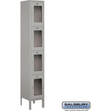 12" Wide Four Tier See-Through Metal Locker - 1 Wide - 6 Feet High - 12" Deep by Salsbury