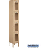12" Wide Four Tier See-Through Metal Locker - 1 Wide - 6 Feet High - 12" Deep by Salsbury