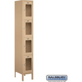 12" Wide Four Tier See-Through Metal Locker - 1 Wide - 6 Feet High - 15" Deep by Salsbury