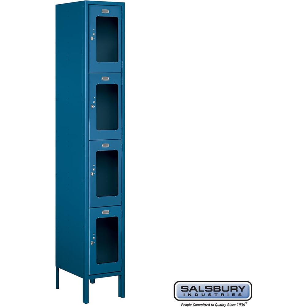 12" Wide Four Tier See-Through Metal Locker - 1 Wide - 6 Feet High - 15" Deep by Salsbury