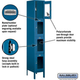 12" Wide Four Tier See-Through Metal Locker - 1 Wide - 6 Feet High - 15" Deep by Salsbury
