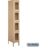 12" Wide Four Tier See-Through Metal Locker - 1 Wide - 6 Feet High - 18" Deep by Salsbury
