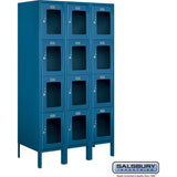 12" Wide Four Tier See-Through Metal Locker - 3 Wide - 5 Feet High - 18" Deep by Salsbury