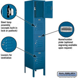 12" Wide Four Tier Standard Metal Locker - 1 Wide - 5 Feet High - 15" Deep by Salsbury