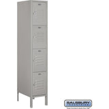 12" Wide Four Tier Standard Metal Locker - 1 Wide - 5 Feet High - 18" Deep by Salsbury