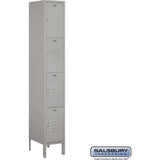12" Wide Four Tier Standard Metal Locker - 1 Wide - 6 Feet High - 15" Deep by Salsbury