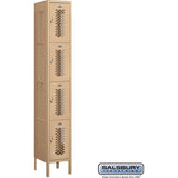 12" Wide Four Tier Vented Metal Locker - 1 Wide - 6 Feet High - 12" Deep by Salsbury