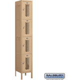 12" Wide Four Tier Vented Metal Locker - 1 Wide - 6 Feet High - 15" Deep by Salsbury