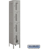 12" Wide Four Tier Vented Metal Locker - 1 Wide - 6 Feet High - 18" Deep by Salsbury