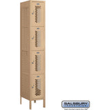 12" Wide Four Tier Vented Metal Locker - 1 Wide - 6 Feet High - 18" Deep by Salsbury