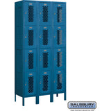 12" Wide Four Tier Vented Metal Locker - 3 Wide - 6 Feet High - 15" Deep by Salsbury