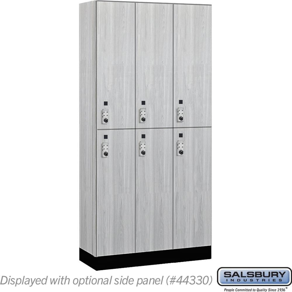 12" Wide Premier Wood Locker - Double Tier-3 Wide - 6 Feet High - 15" Deep by Salsbury