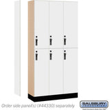 12" Wide Premier Wood Locker - Double Tier-3 Wide - 6 Feet High - 15" Deep by Salsbury