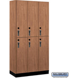 12" Wide Premier Wood Locker - Double Tier-3 Wide - 6 Feet High - 18" Deep by Salsbury