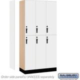 12" Wide Premier Wood Locker - Double Tier-3 Wide - 6 Feet High - 18" Deep by Salsbury