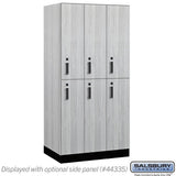 12" Wide Premier Wood Locker - Double Tier-3 Wide - 6 Feet High - 21" Deep by Salsbury