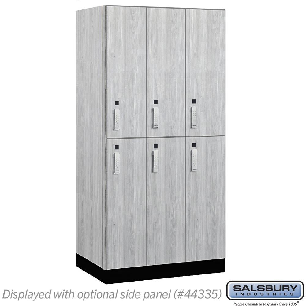 12" Wide Premier Wood Locker - Double Tier-3 Wide - 6 Feet High - 21" Deep by Salsbury