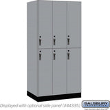12" Wide Premier Wood Locker - Double Tier-3 Wide - 6 Feet High - 21" Deep by Salsbury