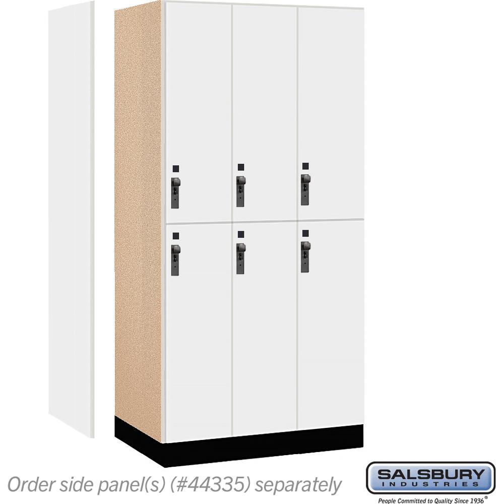 12" Wide Premier Wood Locker - Double Tier-3 Wide - 6 Feet High - 21" Deep by Salsbury