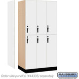 12" Wide Premier Wood Locker - Double Tier-3 Wide - 6 Feet High - 21" Deep by Salsbury