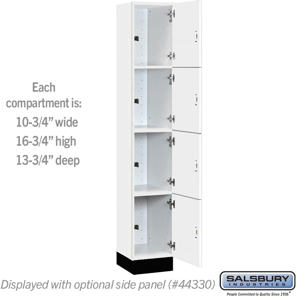 12" Wide Premier Wood Locker - Four Tier-1 Wide - 6 Feet High - 15" Deep by Salsbury