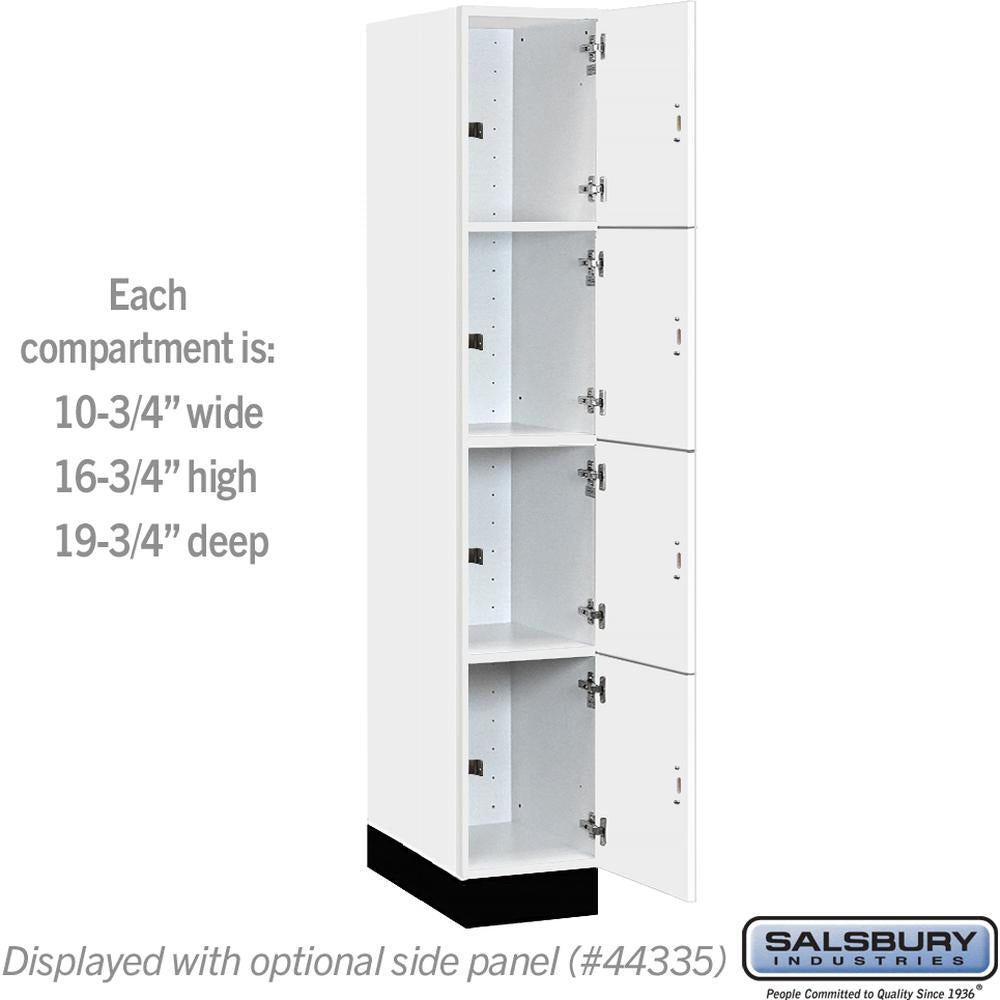 12" Wide Premier Wood Locker - Four Tier-1 Wide - 6 Feet High - 21" Deep by Salsbury