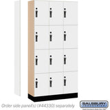 12" Wide Premier Wood Locker - Four Tier-3 Wide - 6 Feet High - 15" Deep by Salsbury
