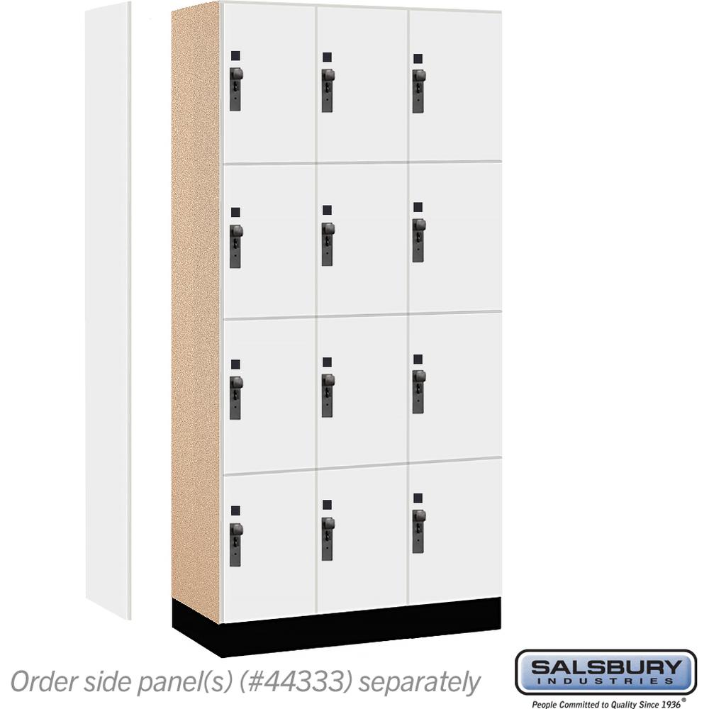 12" Wide Premier Wood Locker - Four Tier-3 Wide - 6 Feet High - 18" Deep by Salsbury