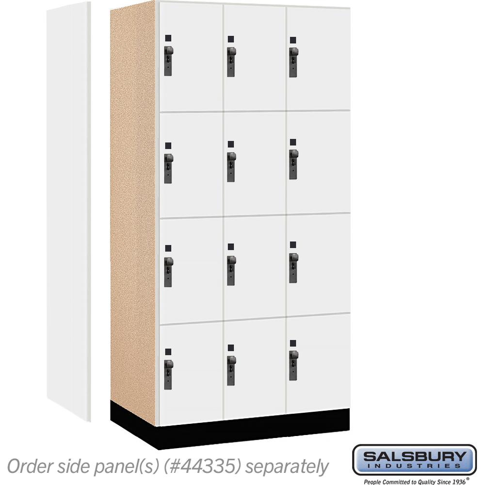 12" Wide Premier Wood Locker - Four Tier-3 Wide - 6 Feet High - 21" Deep by Salsbury