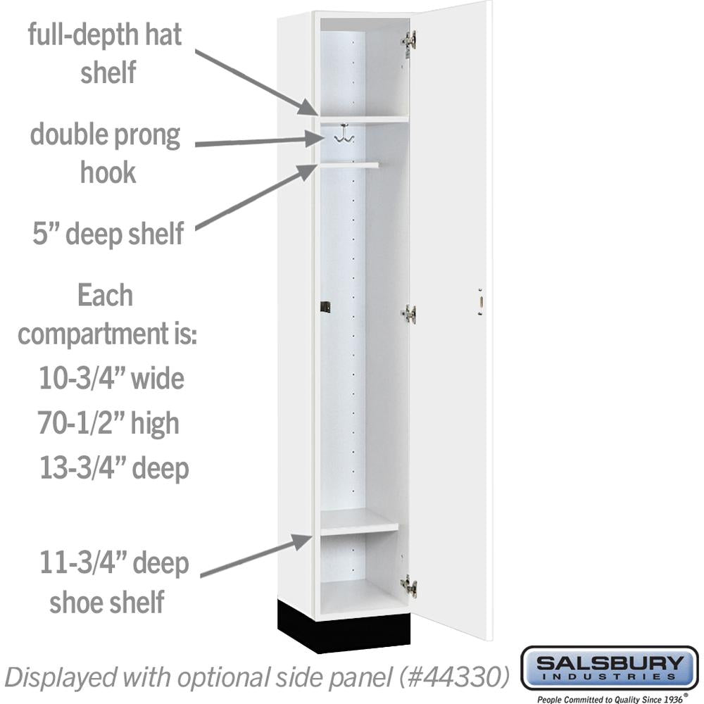 12" Wide Premier Wood Locker - Single Tier - 1 Wide - 6 Feet High - 15" Deep by Salsbury
