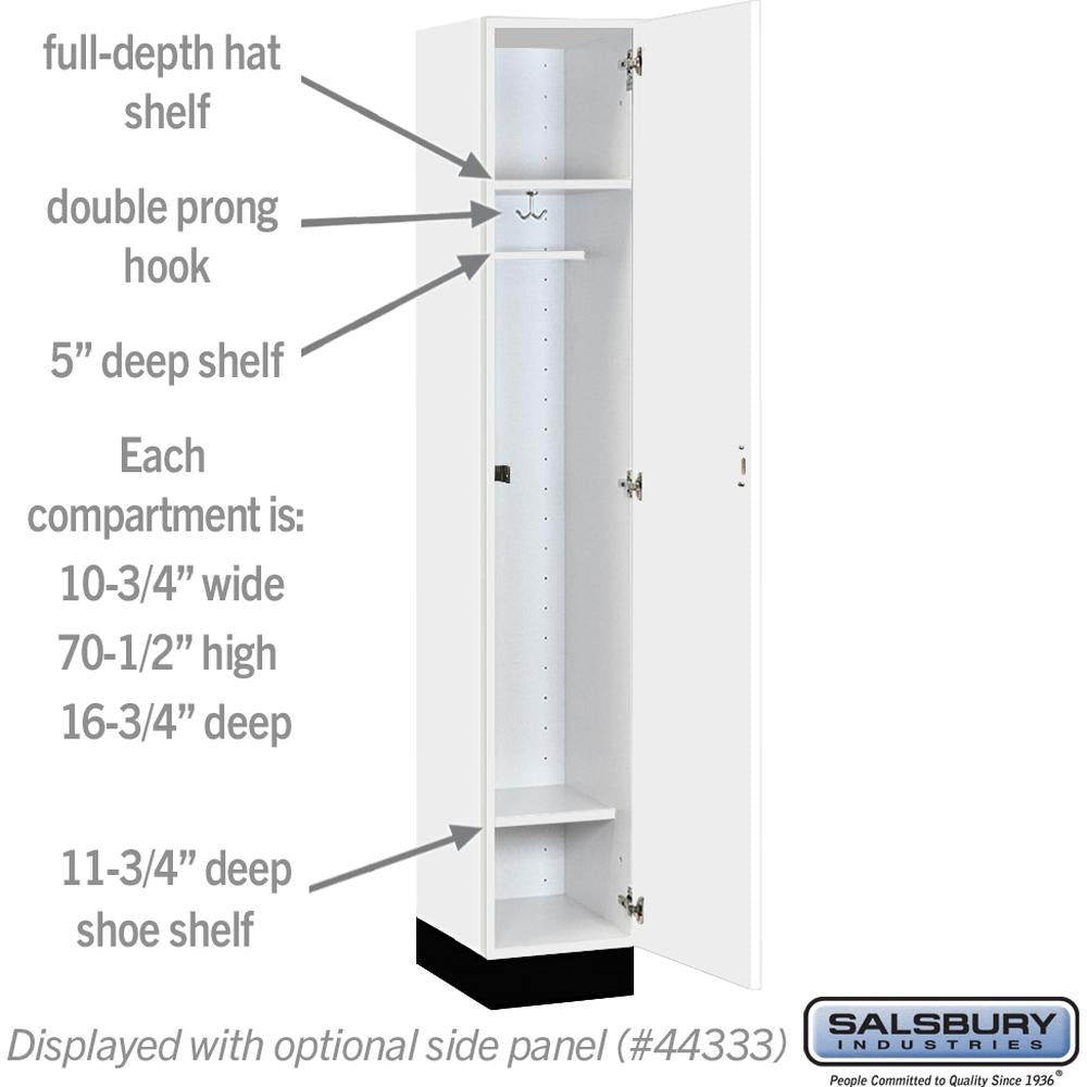 12" Wide Premier Wood Locker - Single Tier - 1 Wide - 6 Feet High - 18" Deep by Salsbury
