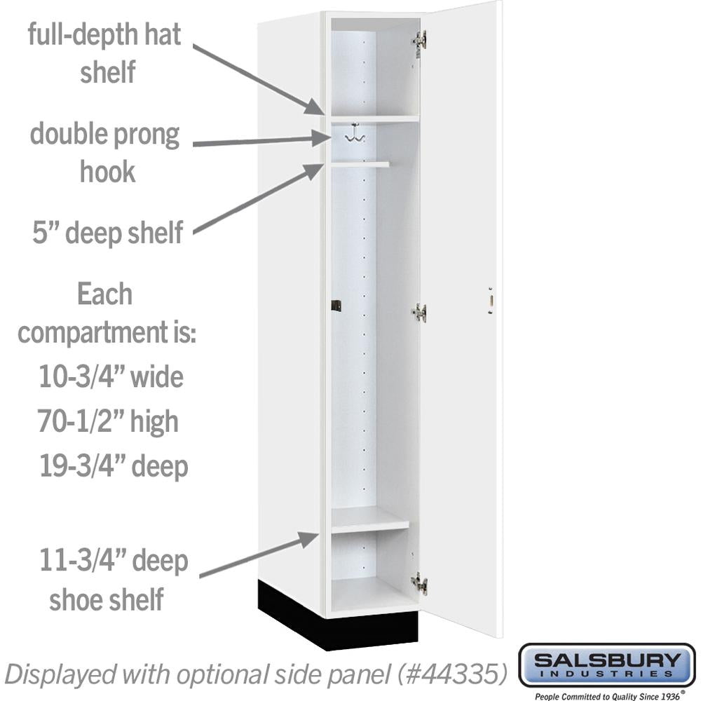 12" Wide Premier Wood Locker - Single Tier - 1 Wide - 6 Feet High - 21" Deep by Salsbury