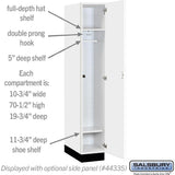 12" Wide Premier Wood Locker - Single Tier - 1 Wide - 6 Feet High - 21" Deep by Salsbury