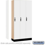 12" Wide Premier Wood Locker - Single Tier - 3 Wide - 6 Feet High - 15" Deep by Salsbury