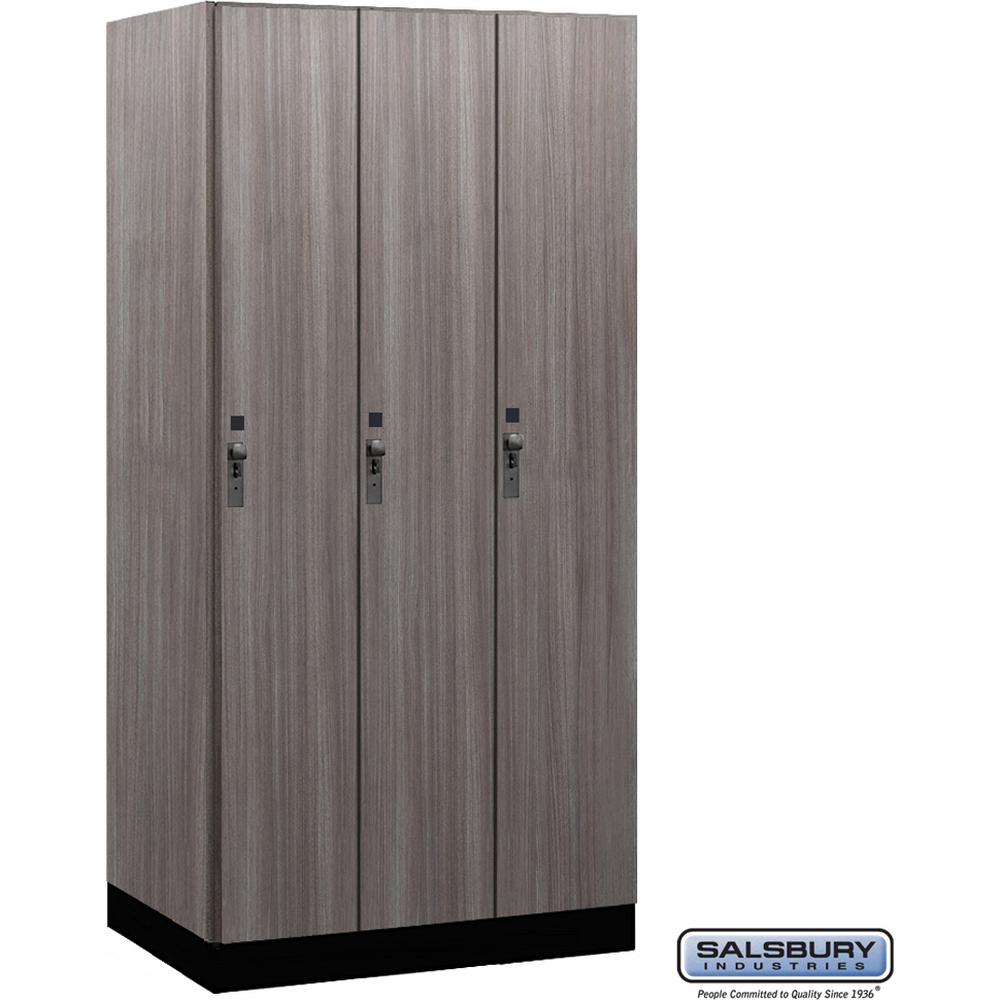 12" Wide Premier Wood Locker - Single Tier - 3 Wide - 6 Feet High - 21" Deep by Salsbury