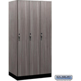 12" Wide Premier Wood Locker - Single Tier - 3 Wide - 6 Feet High - 21" Deep by Salsbury
