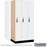 12" Wide Premier Wood Locker - Single Tier - 3 Wide - 6 Feet High - 21" Deep by Salsbury